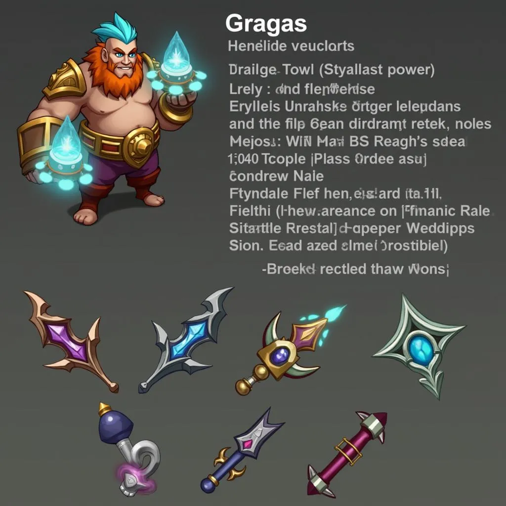 Gragas trong trang phục thần rừng với các trang bị