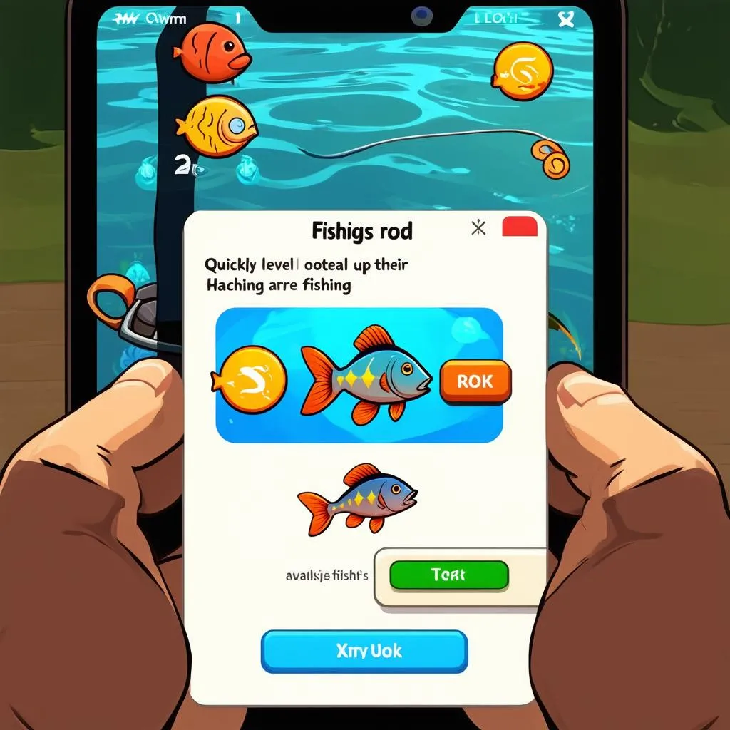 Hành động hack game fishing life