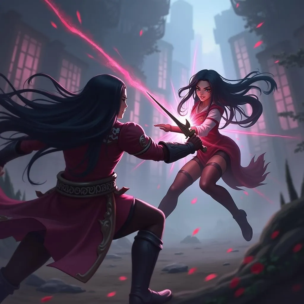 Irelia sử dụng E - Bước Nhảy Hoàn Vũ để khống chế Darius