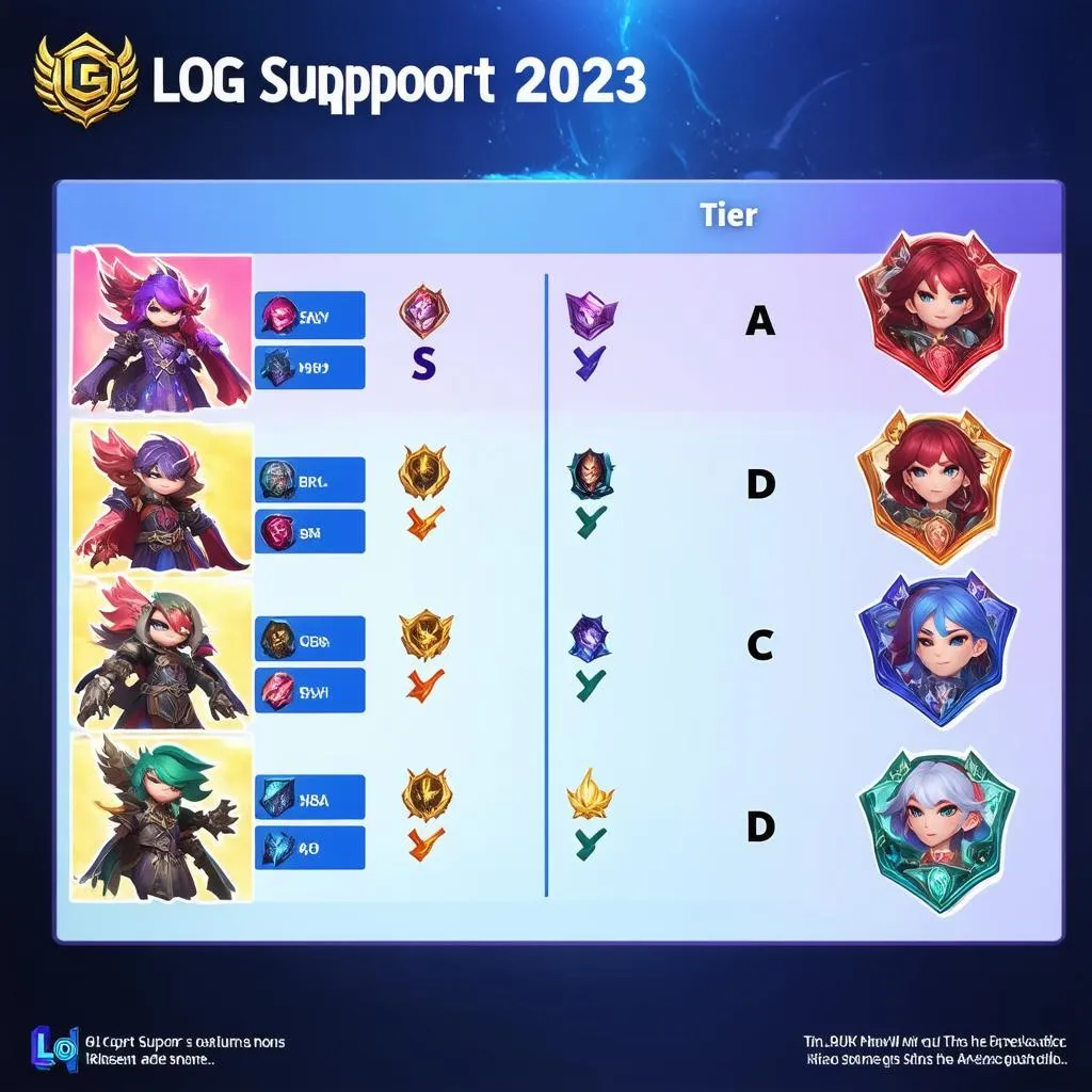 Bảng xếp hạng LOL Support Tier List 2023