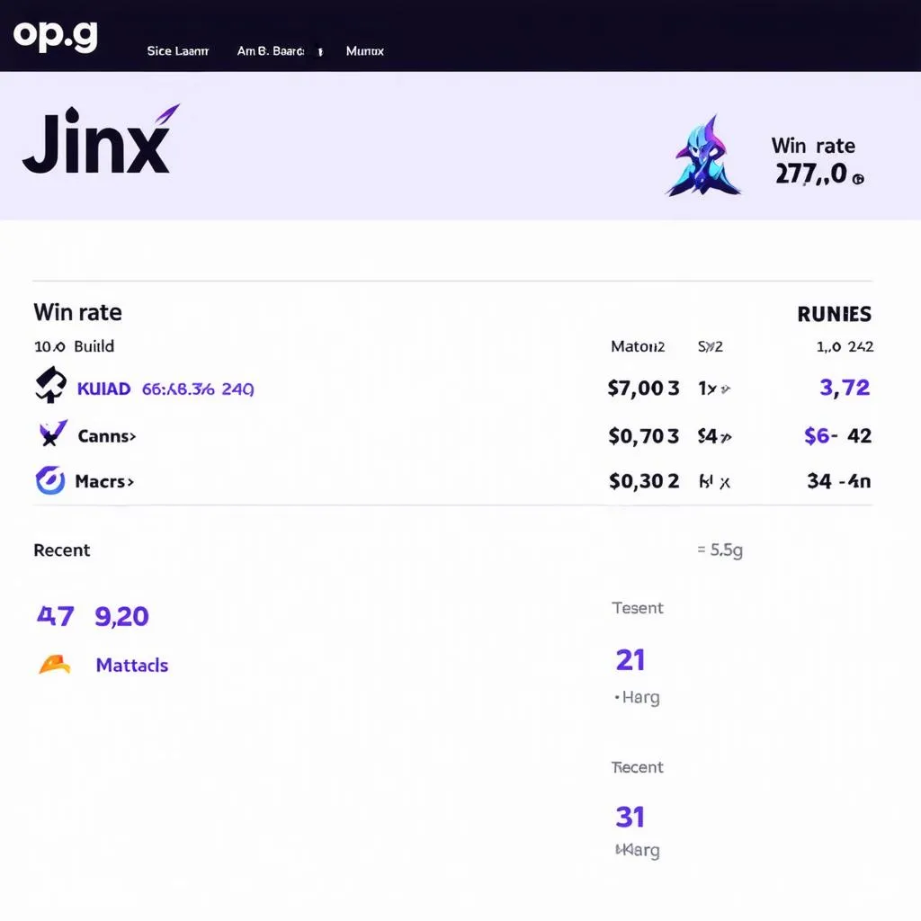 Thống kê Jinx trên Op.gg