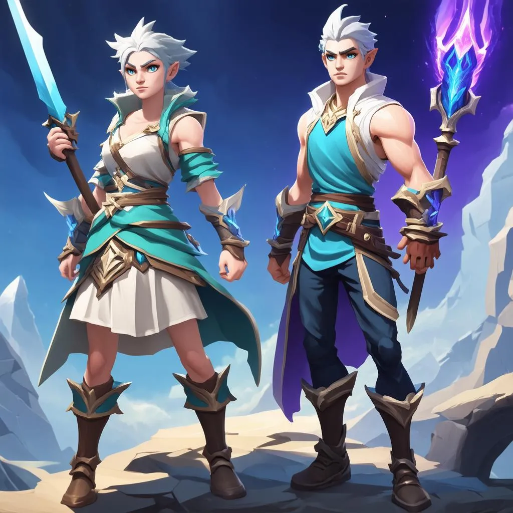 Riven and Zac in game