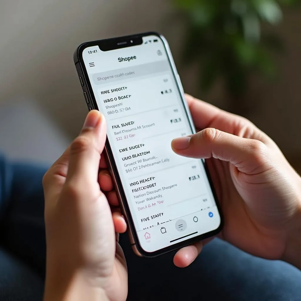 Săn mã giảm giá Shopee trên điện thoại