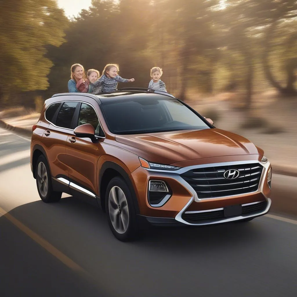 xe hyundai santa fe gia đình