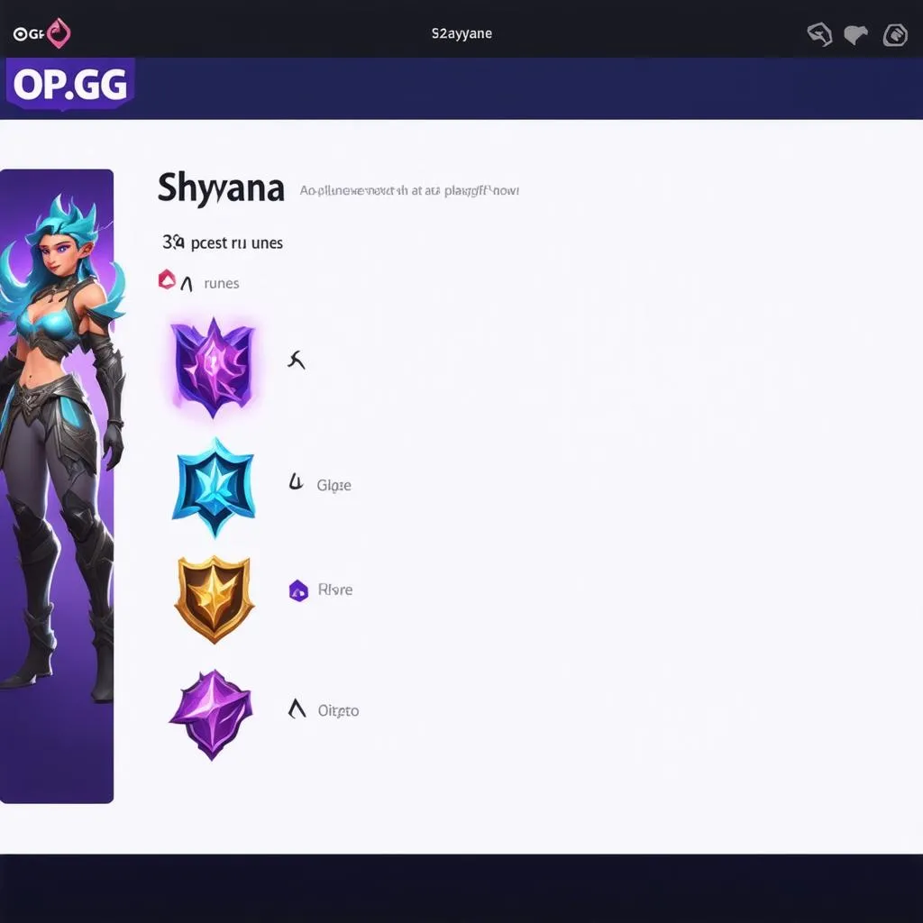 Op.gg Shyvana bảng ngọc trang bị