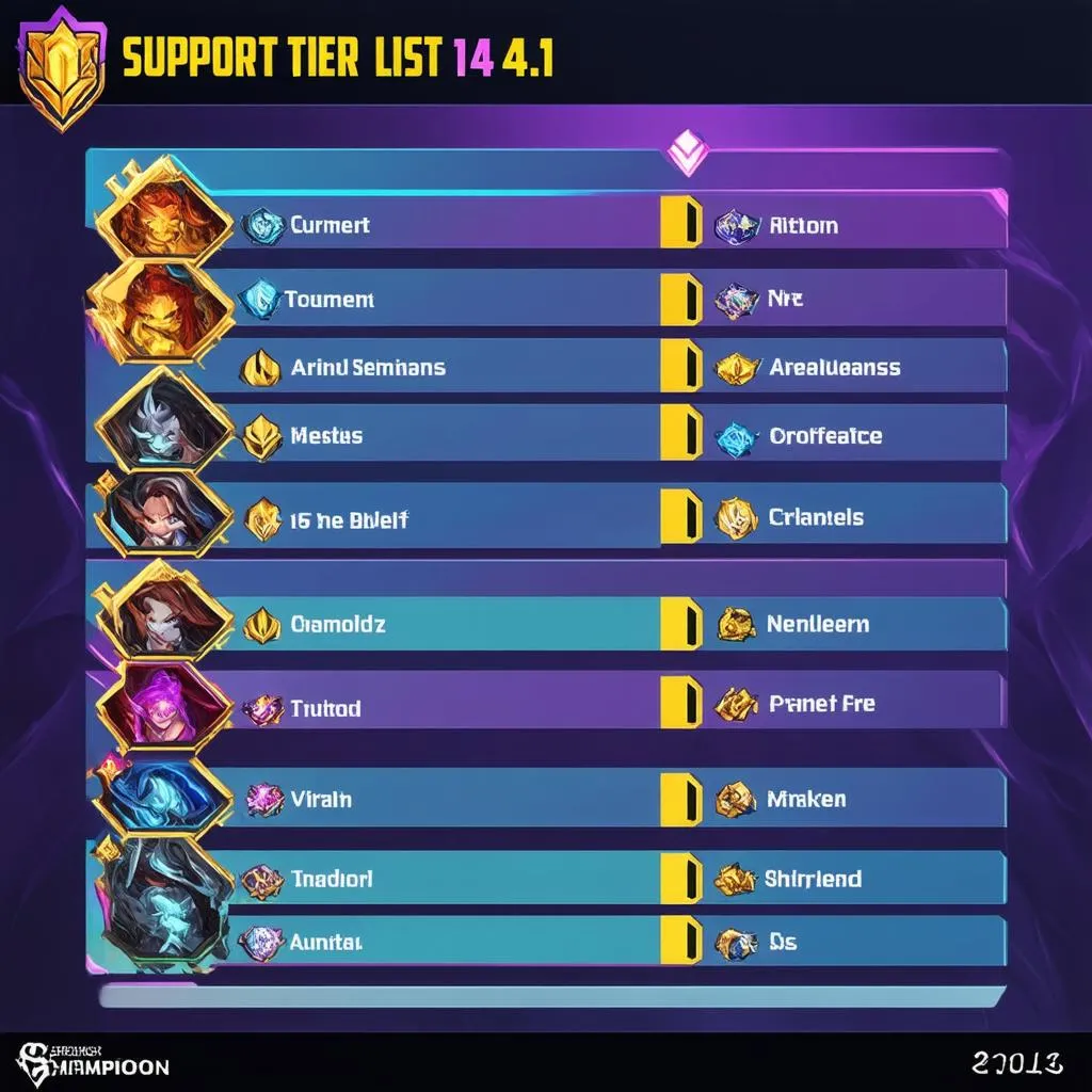 Bảng Xếp Hạng Support Tier List 14.1