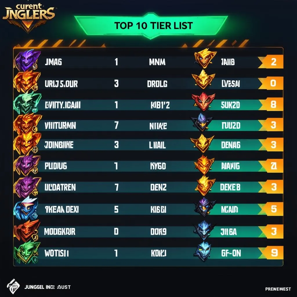 Tier list top 10 junglers