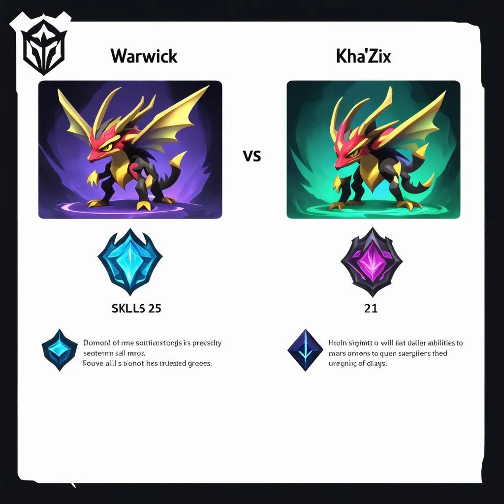 So sánh kỹ năng Warwick Kha'Zix