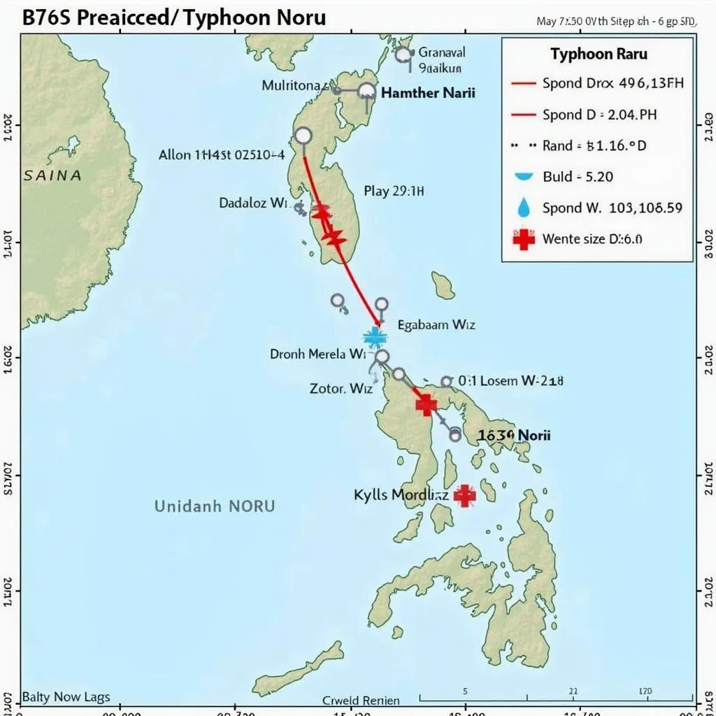 Theo dõi đường đi của bão Noru trên bản đồ thời tiết
