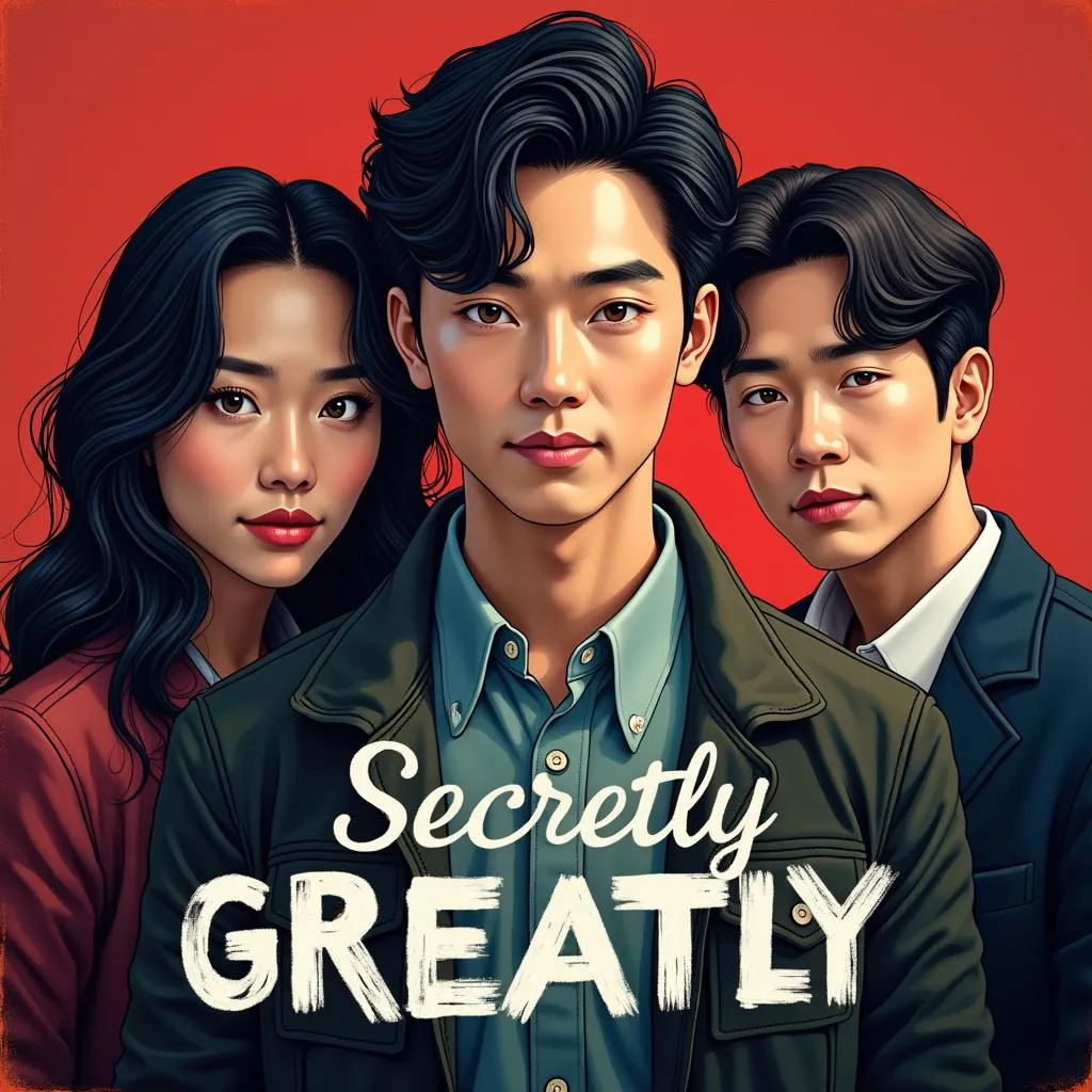 Poster phim Secretly Greatly với hình ảnh ba diễn viên chính