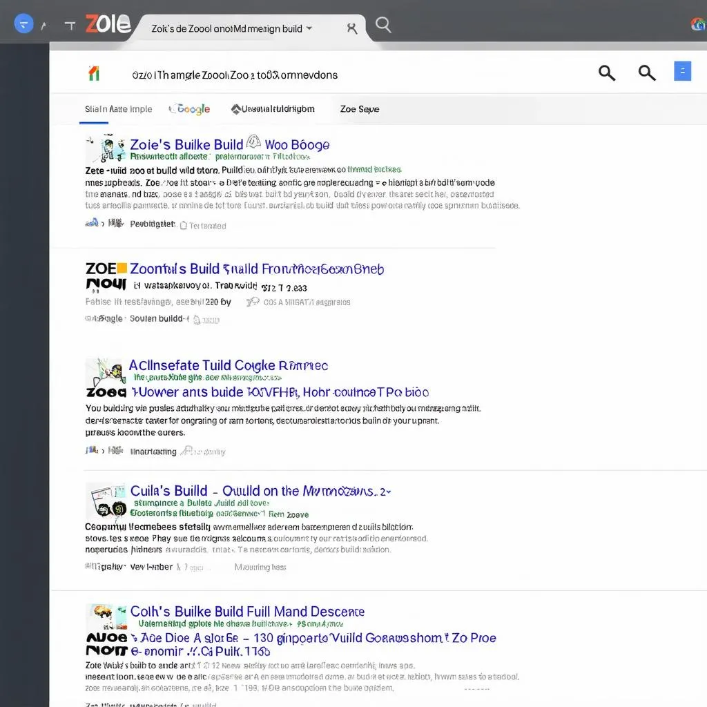 Build Zoe được tìm kiếm trên Google
