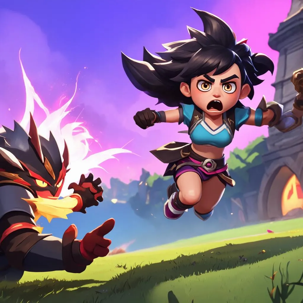 Zoe being chased by an enemy