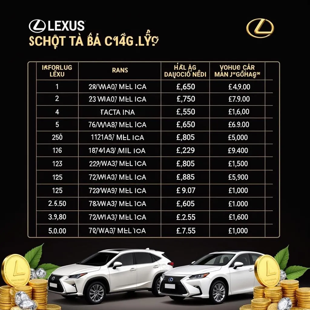 Bảng giá xe Lexus