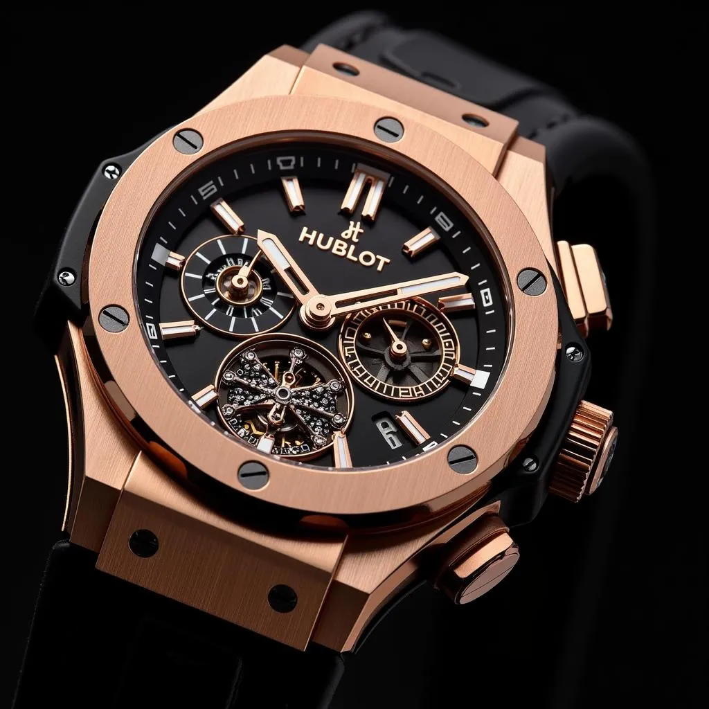 Đồng hồ Hublot Geneve nam vàng hồng 18K