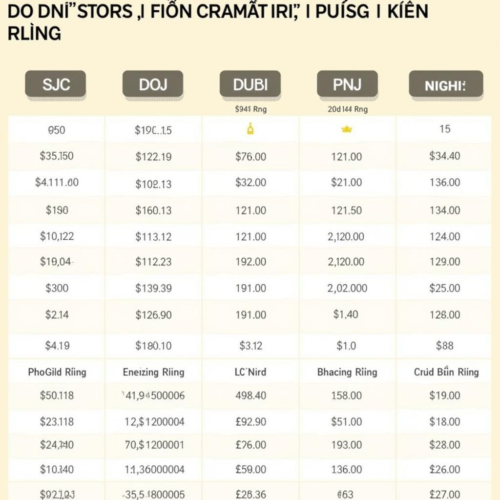 Bảng giá vàng nhẫn hôm nay tại một số cửa hàng vàng bạc uy tín