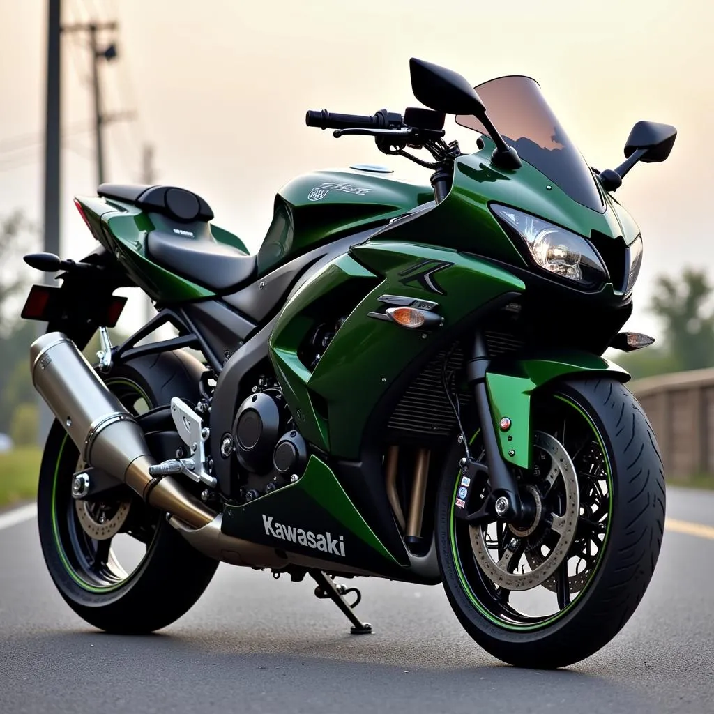 Kawasaki ZX6R với thiết kế thể thao mạnh mẽ