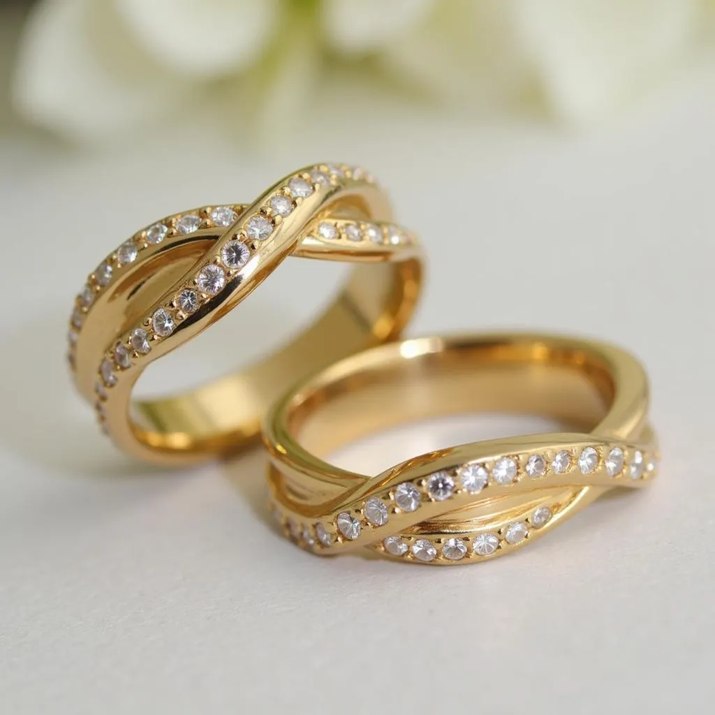 Nhẫn cưới vàng 18k sang trọng